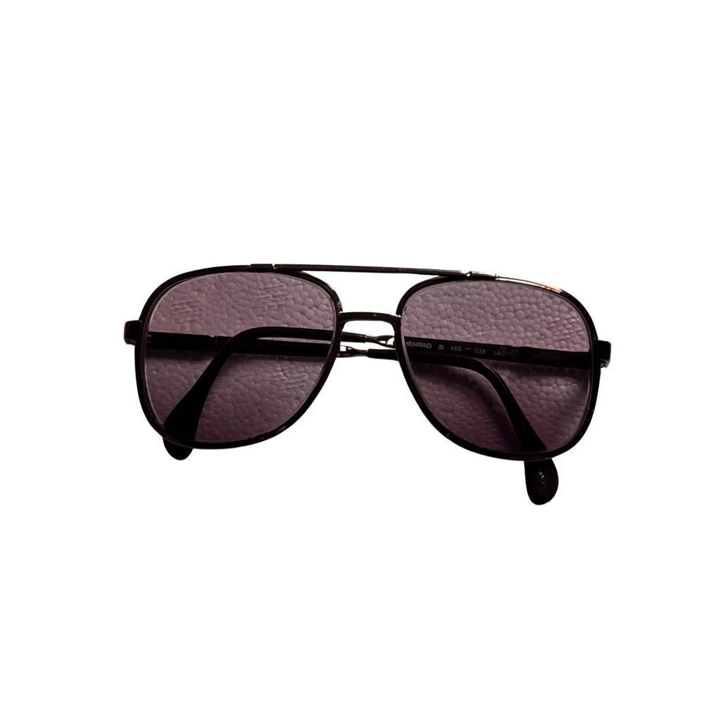 Vintage Menrad 465 038 Aviator Sunglass Black Metal Frame Pink Lens Germany 140